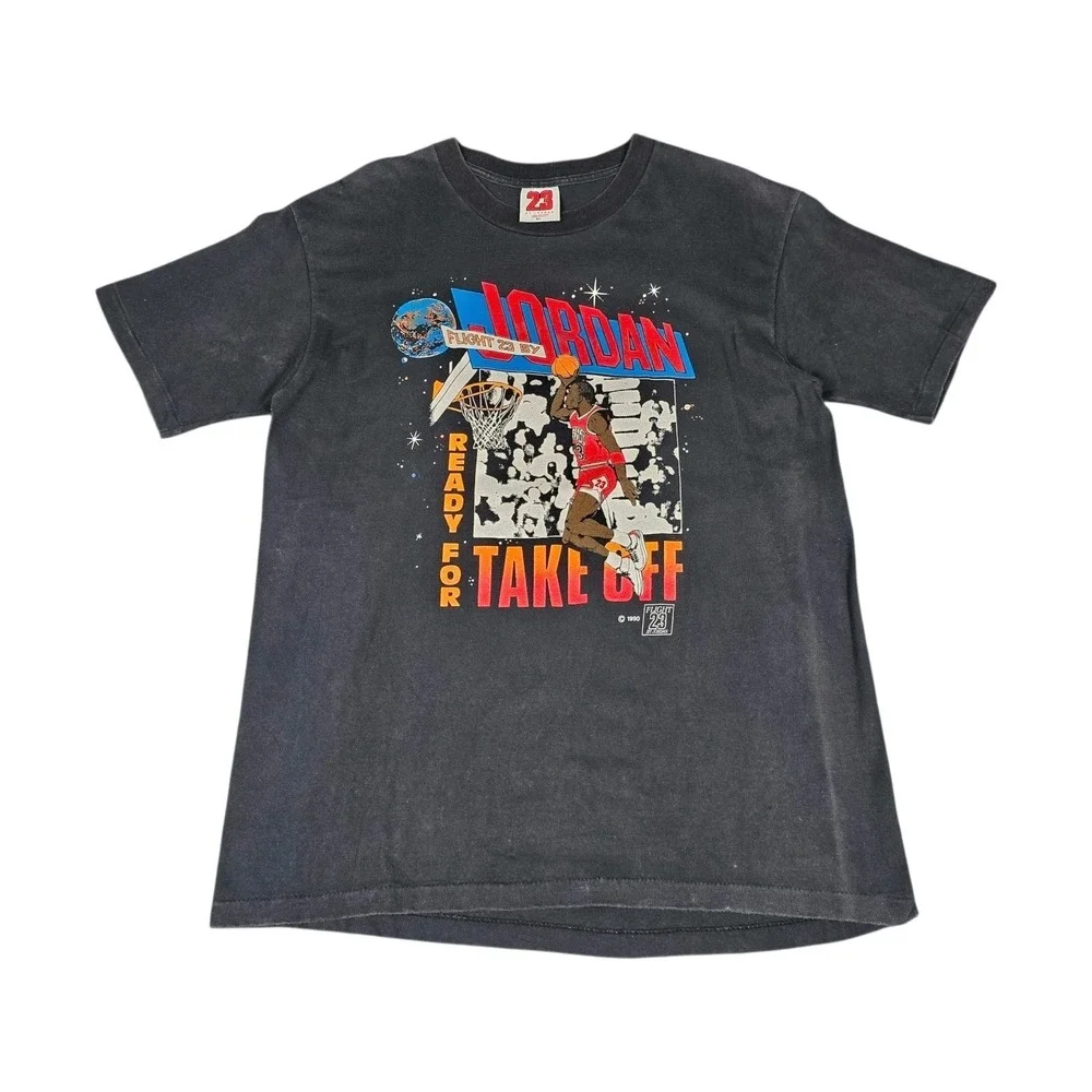 Vintage 1990 Flight 23 by Jordan T-Shirt Mens XL Ready For Takeoff Single Stitch